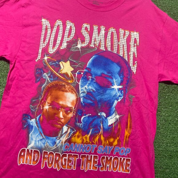 Pop Smoke Promo Tee Pink T-Shirt Size L - Picture 2 of 4
